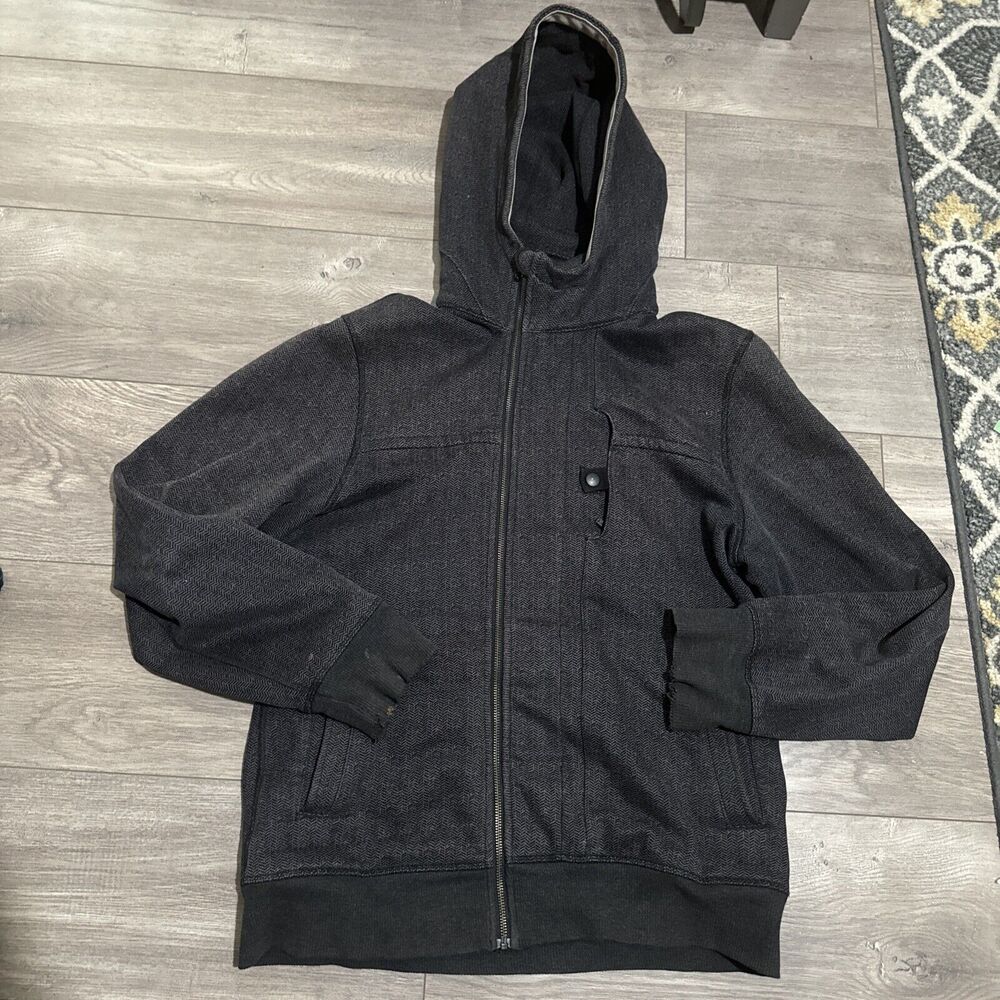 Lululemon Mens Scuba Athletica Zip Up Heavyweight Black Fleece Hoodie Size M